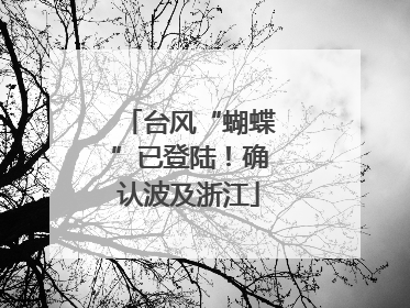 台风“蝴蝶”已登陆！确认波及浙江